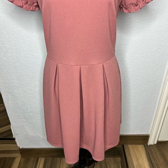 New! Speechless Fit and Flare Rose Pink Short Sleeve Short Dress Size Medium - Picture 5 of 10